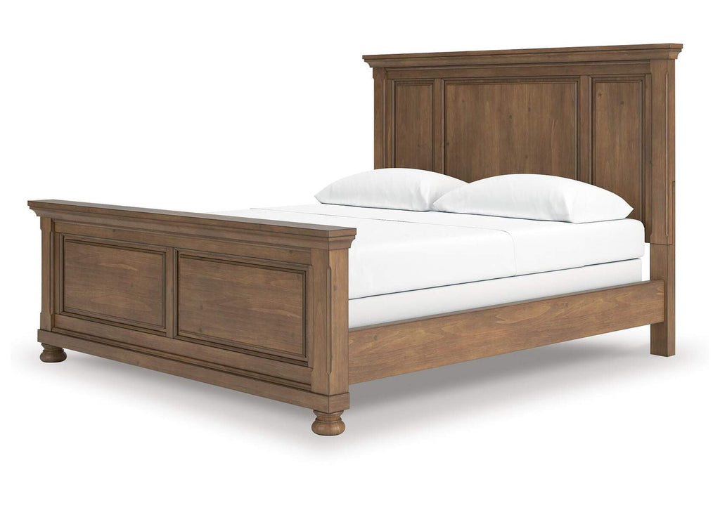 Vandenmore California King Panel Bed with Mirrored Dresser and 2 Nightstands angled view