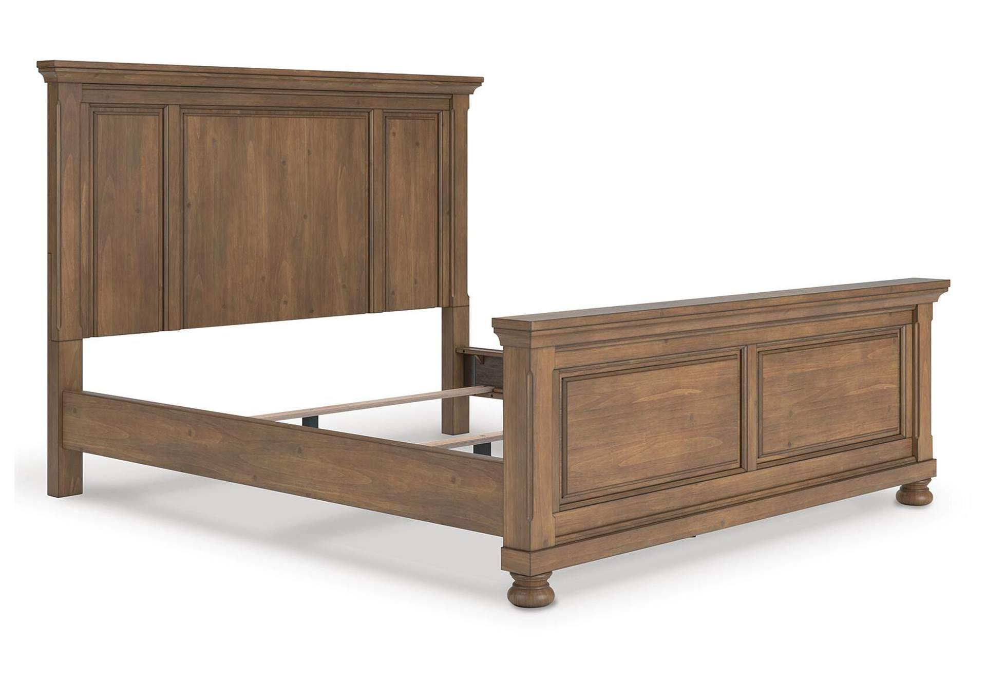 Vandenmore California King Panel Bed with Mirrored Dresser, Chest and Nightstand angled view