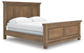 Feddinger California King Panel Bed in Medium Brown, angle view