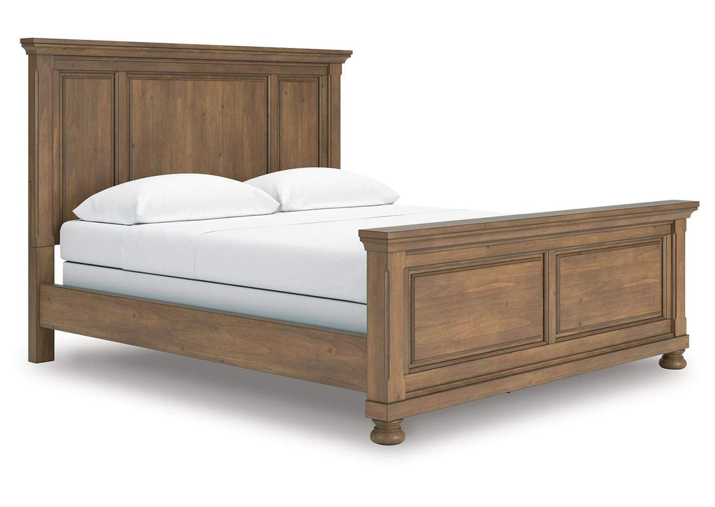 Vandenmore California King Panel Bed with Dresser and Nightstand angled view