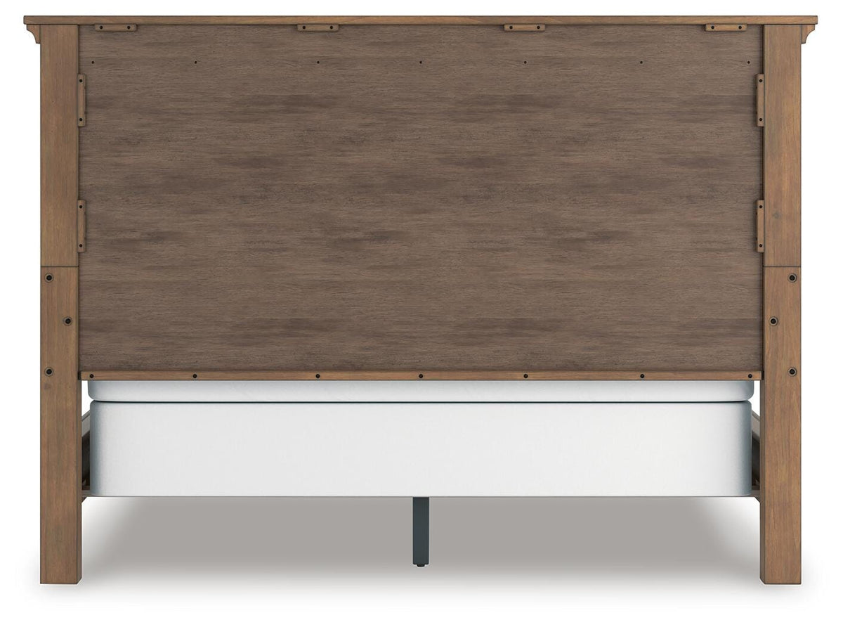 Feddinger California King Panel Bed in Medium Brown, back view