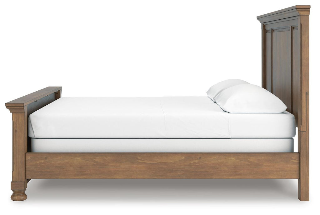 Feddinger California King Panel Bed in Medium Brown, alternate side view