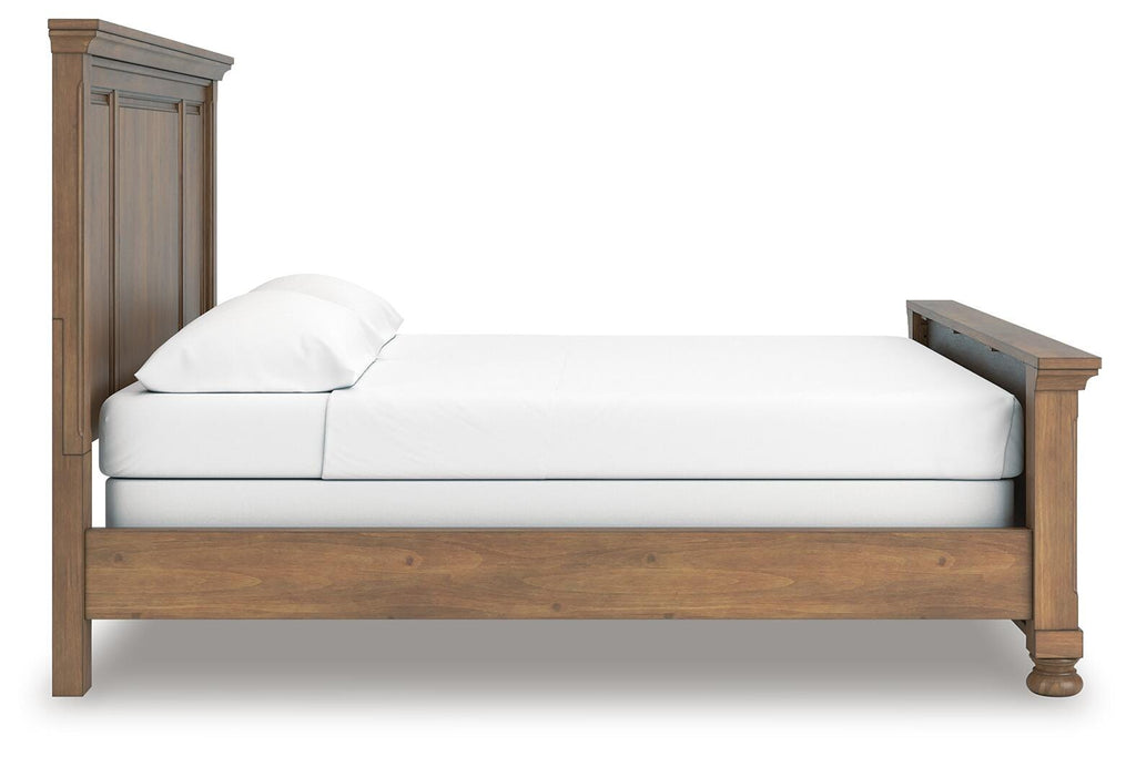 Feddinger California King Panel Bed in Medium Brown, side view