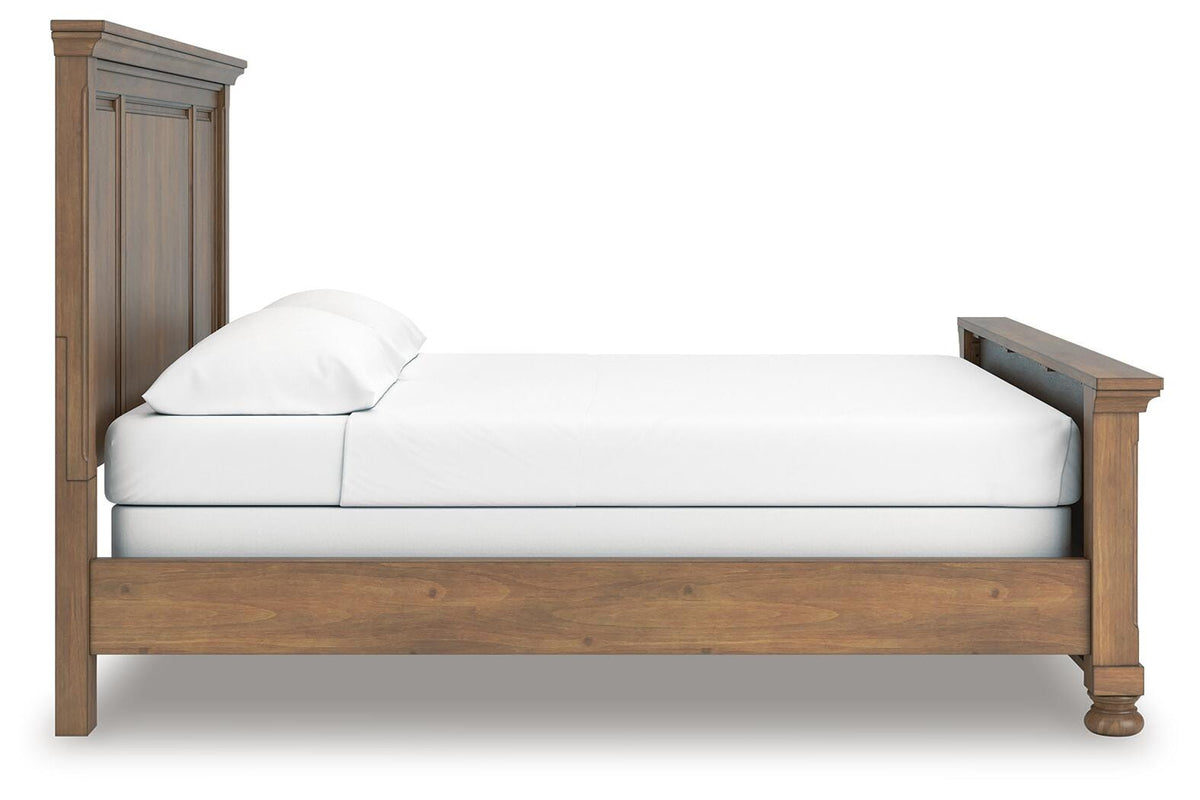 Feddinger California King Panel Bed in Medium Brown, side view