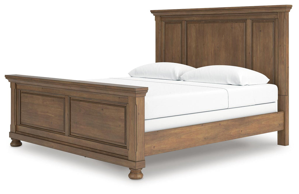 Feddinger King Panel Bed in Medium Brown, angle view