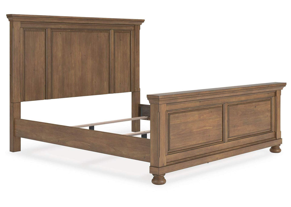 Vandenmore King Panel Bed with Mirrored Dresser, Chest and 2 Nightstands angled view