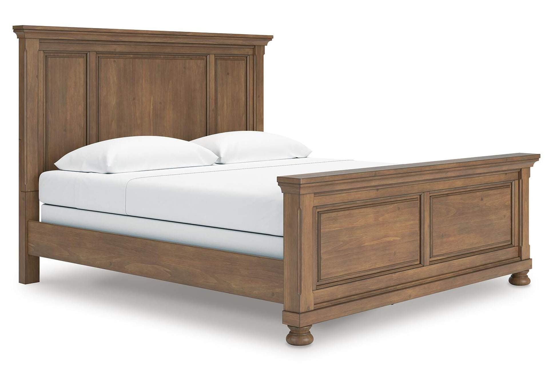 Vandenmore King Panel Bed with Mirrored Dresser and Nightstand angled view