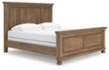 Feddinger King Panel Bed in Medium Brown, angle view