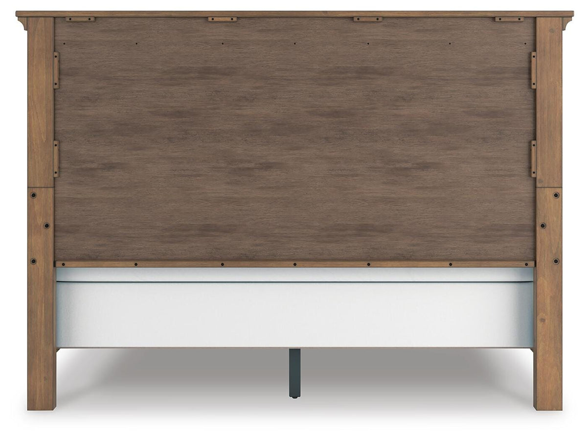 Feddinger King Panel Bed in Medium Brown, back view