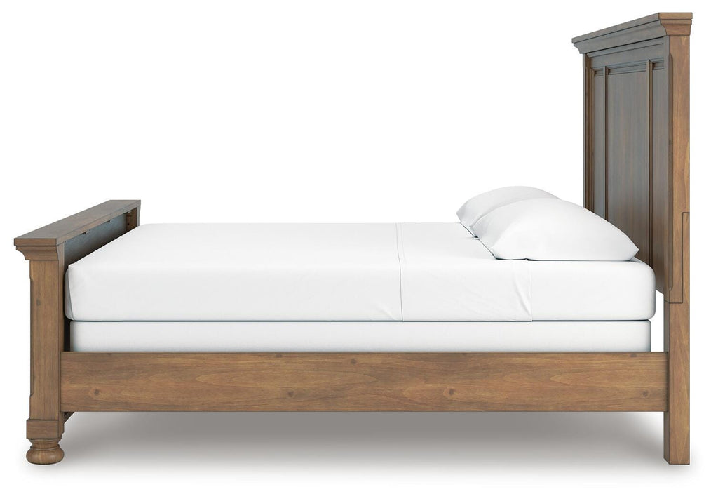 Feddinger King Panel Bed in Medium Brown, alternate side view