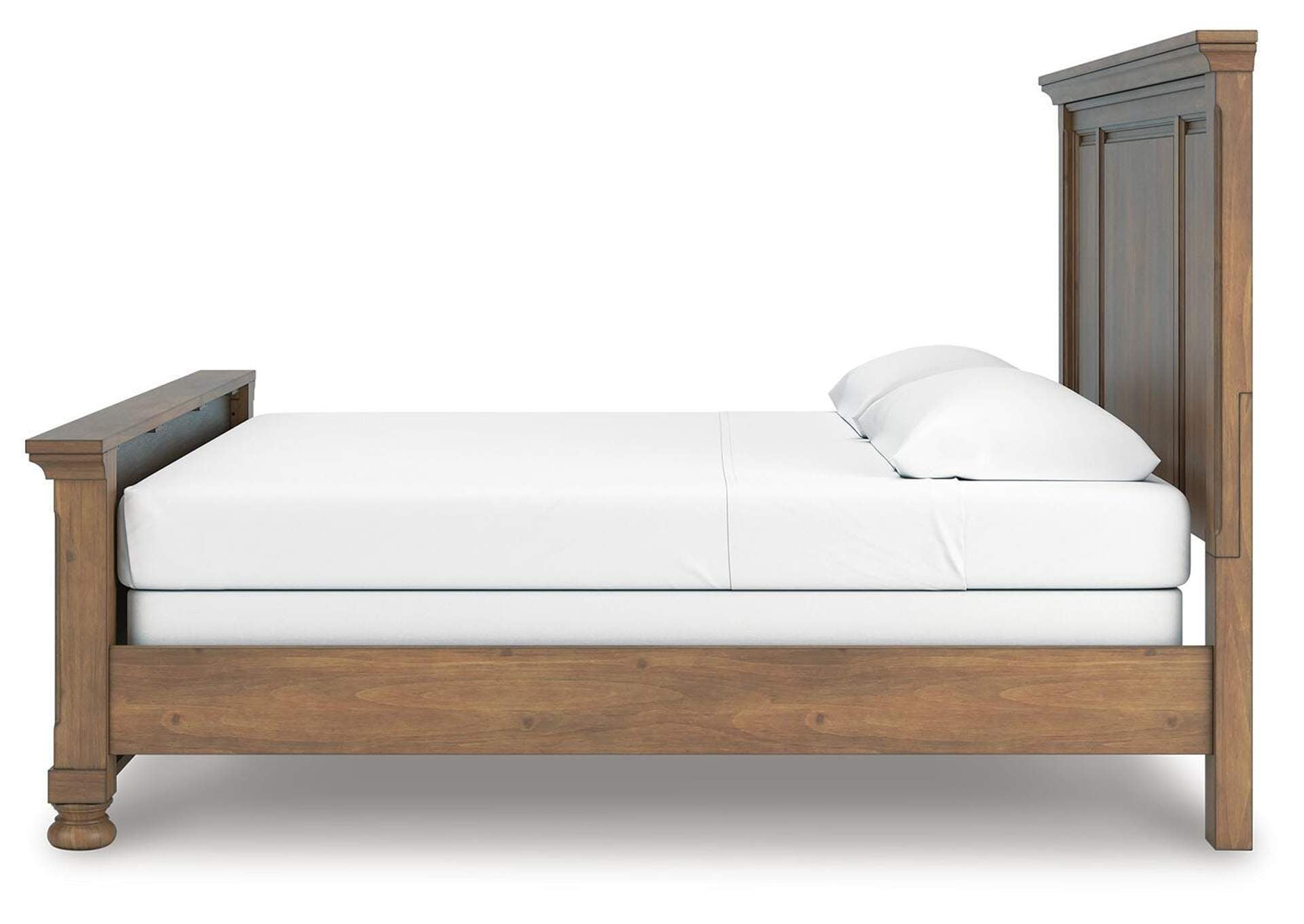 Vandenmore King Panel Bed with Mirrored Dresser and Nightstand side view