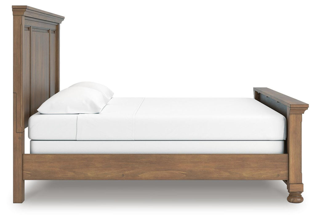 Feddinger King Panel Bed in Medium Brown, side view