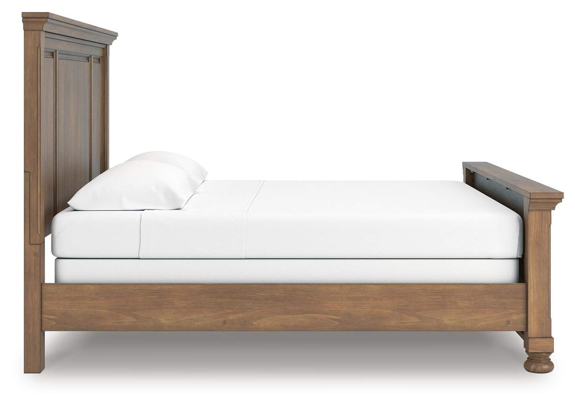 Vandenmore King Panel Bed with Mirrored Dresser, Chest and Nightstand side view