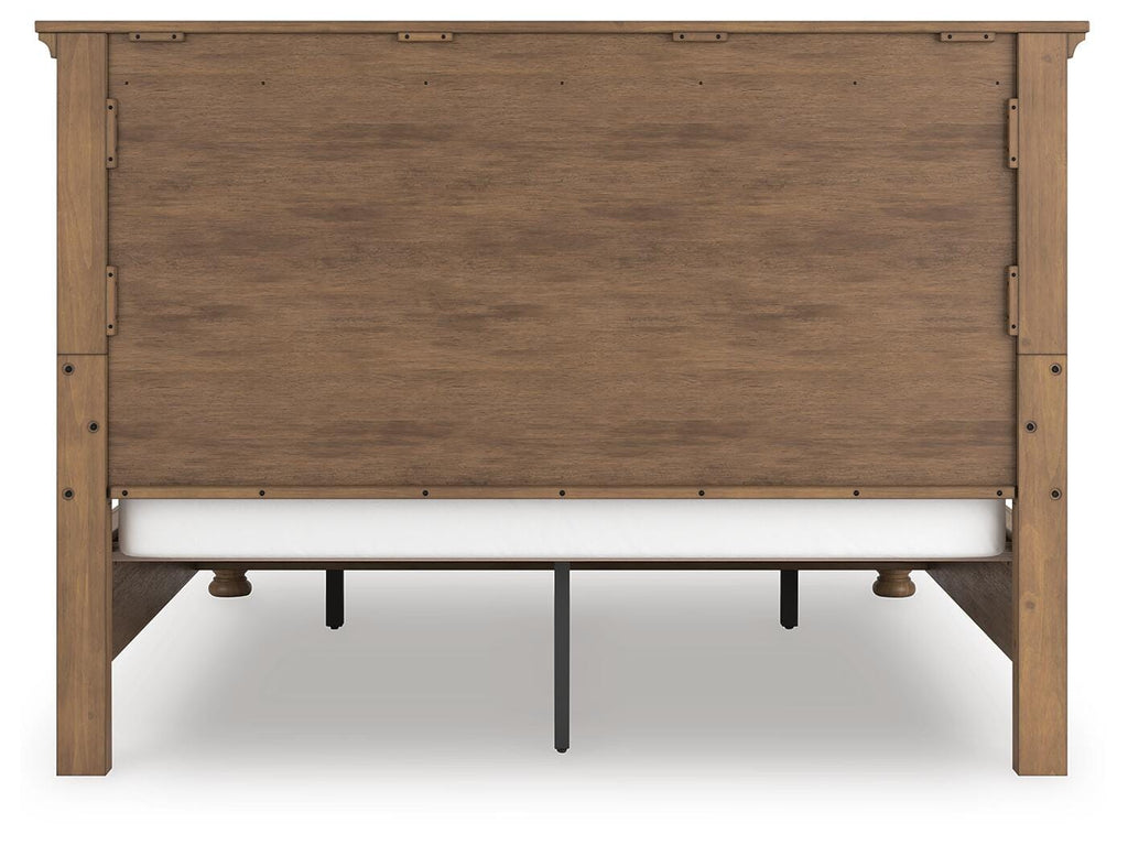 Feddinger California King Panel Storage Bed in Medium Brown, back view
