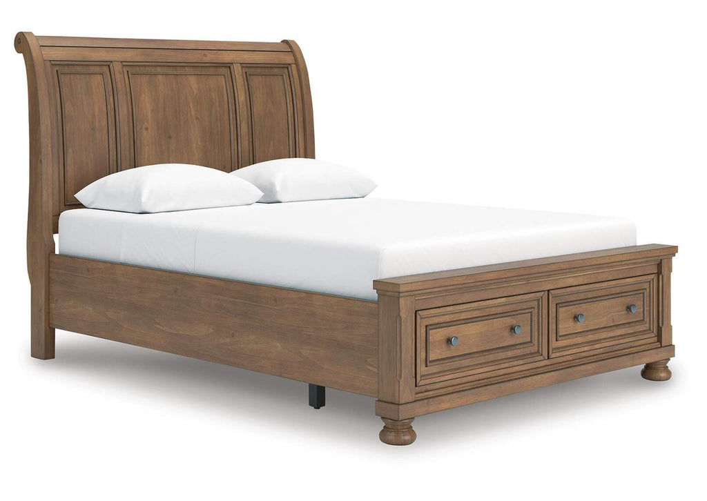 Vandenmore Queen Storage Sleigh Bed with Dresser angled view