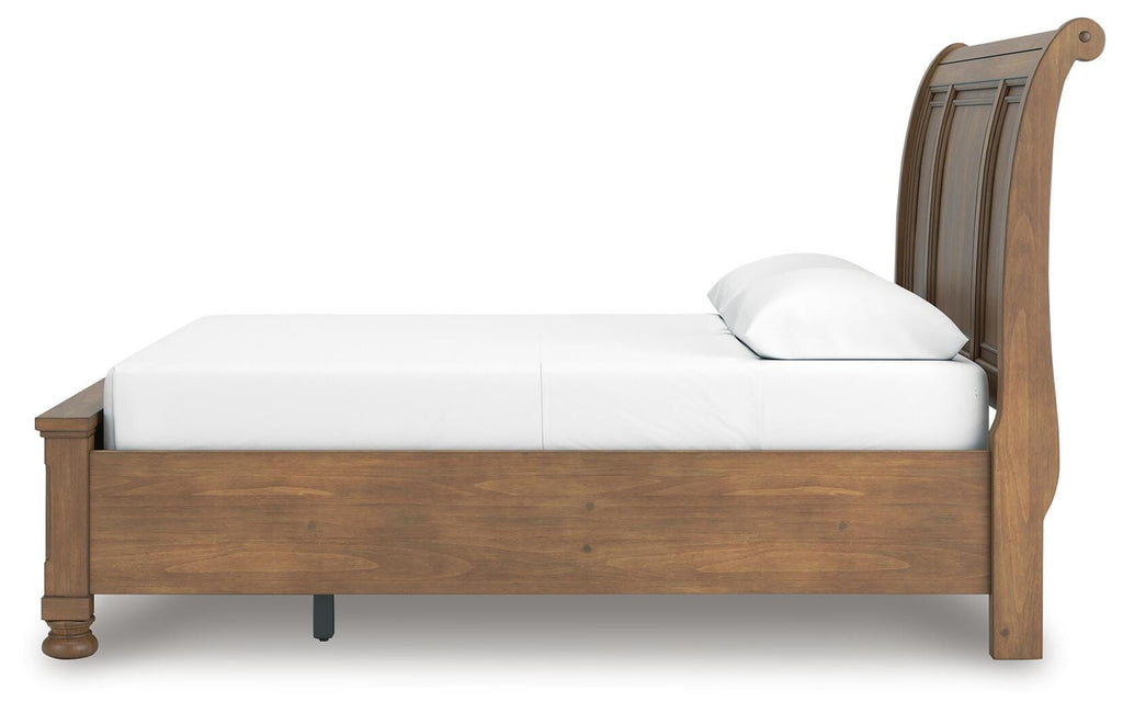 Feddinger Queen Storage Sleigh Bed in Medium Brown, alternate side view