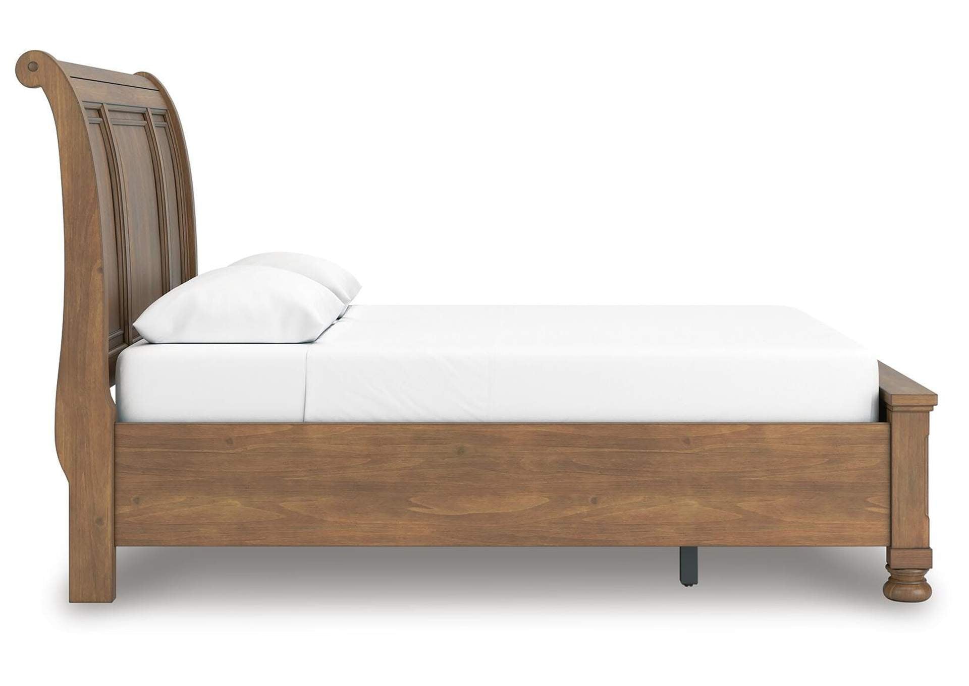Vandenmore Queen Storage Sleigh Bed with Mirrored Dresser, Chest and 2 Nightstands side view