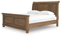 Feddinger California King Sleigh Bed in Medium Brown, angle view