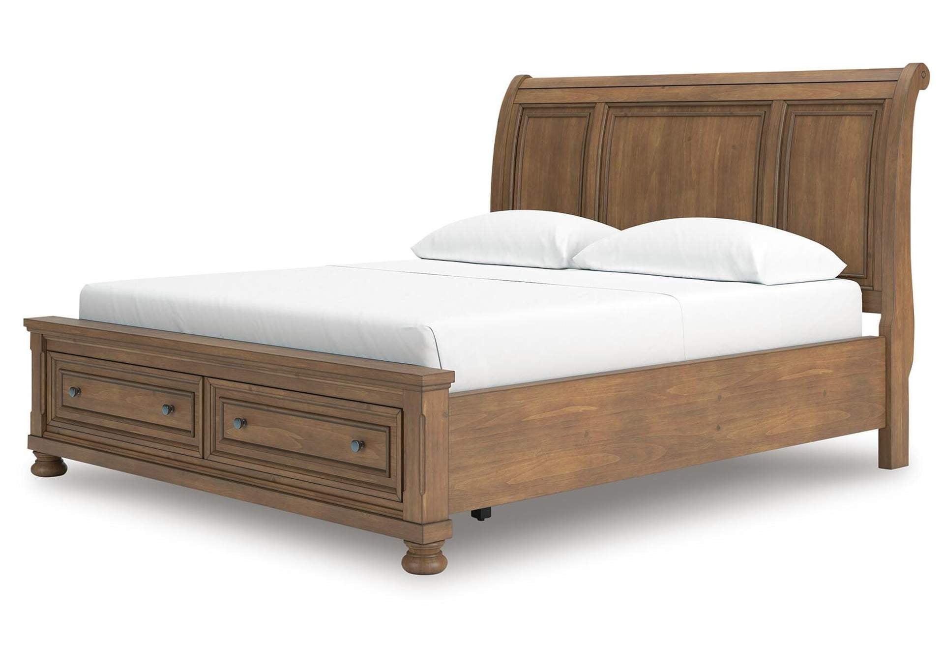 Vandenmore California King Storage Sleigh Bed with Dresser angled view