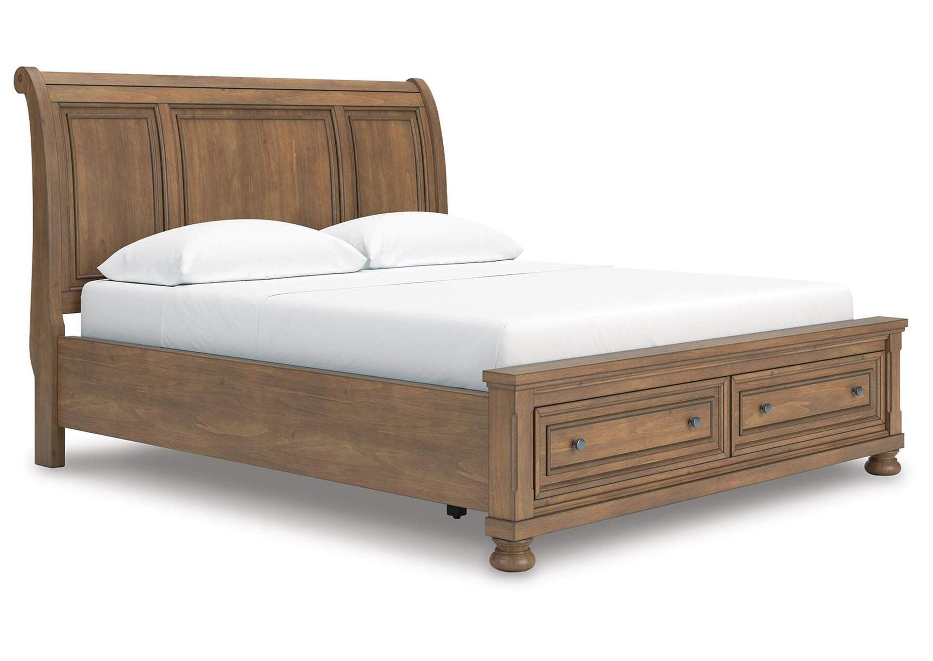 Vandenmore California King Storage Sleigh Bed with Dresser angled view