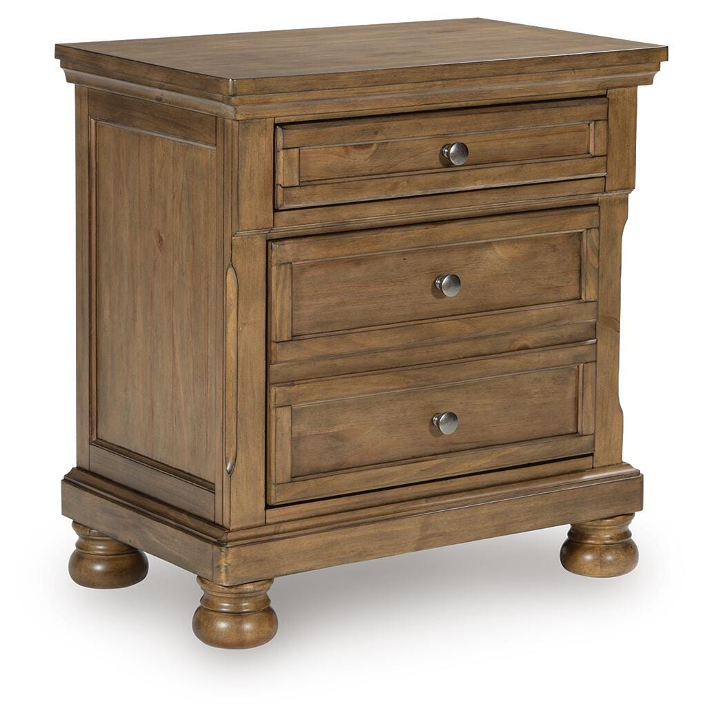 Feddinger Nightstand in Medium Brown, closed view