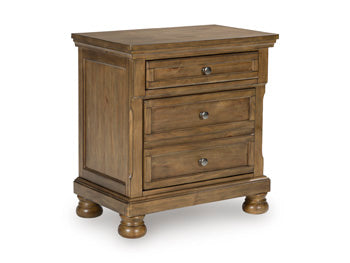 Feddinger Nightstand in Medium Brown, closed view