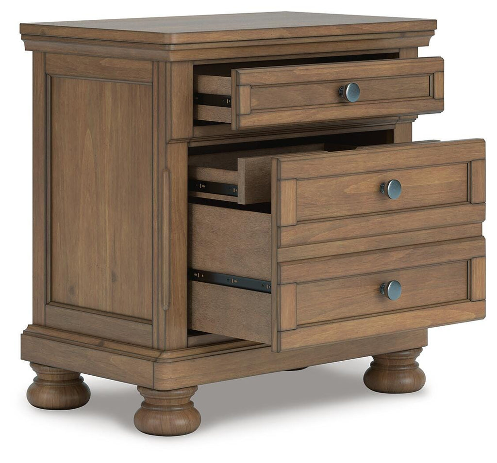 Feddinger Nightstand in Medium Brown, open view