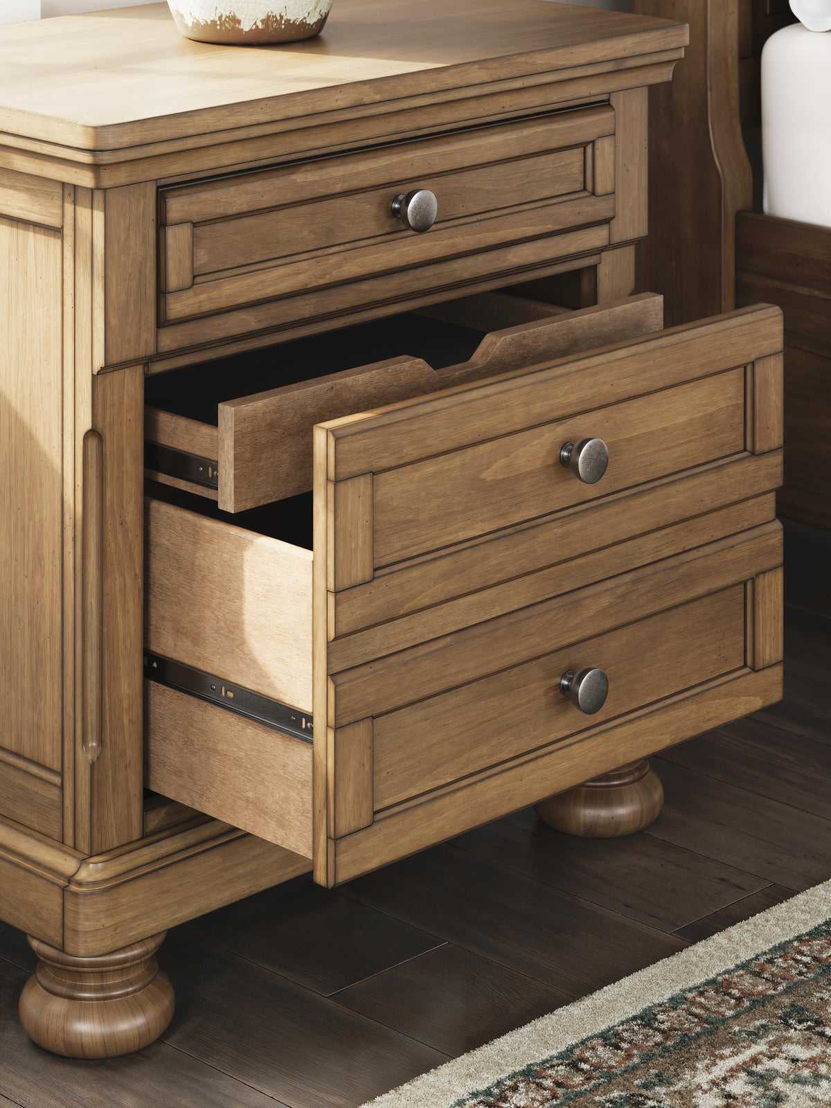 Feddinger Nightstand in Medium Brown, detail view