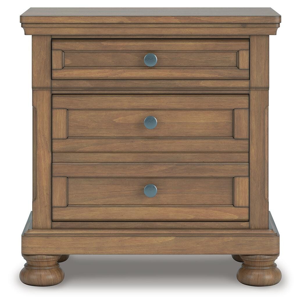 Feddinger Nightstand in Medium Brown, front view