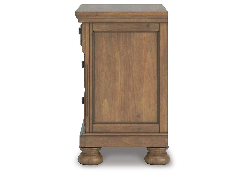 Vandenmore King Storage Sleigh Bed with Dresser and Nightstand side view