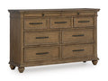 Karallin Dresser in Medium Brown, closed view