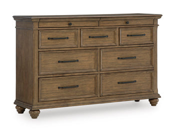 Karallin Dresser in Medium Brown, closed view