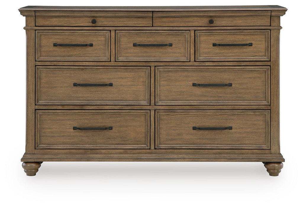 Karallin Dresser in Medium Brown, front view