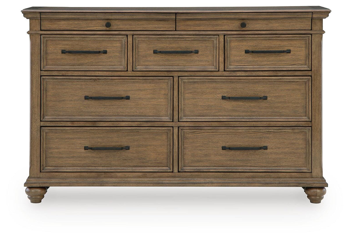 Karallin Dresser in Medium Brown, front view