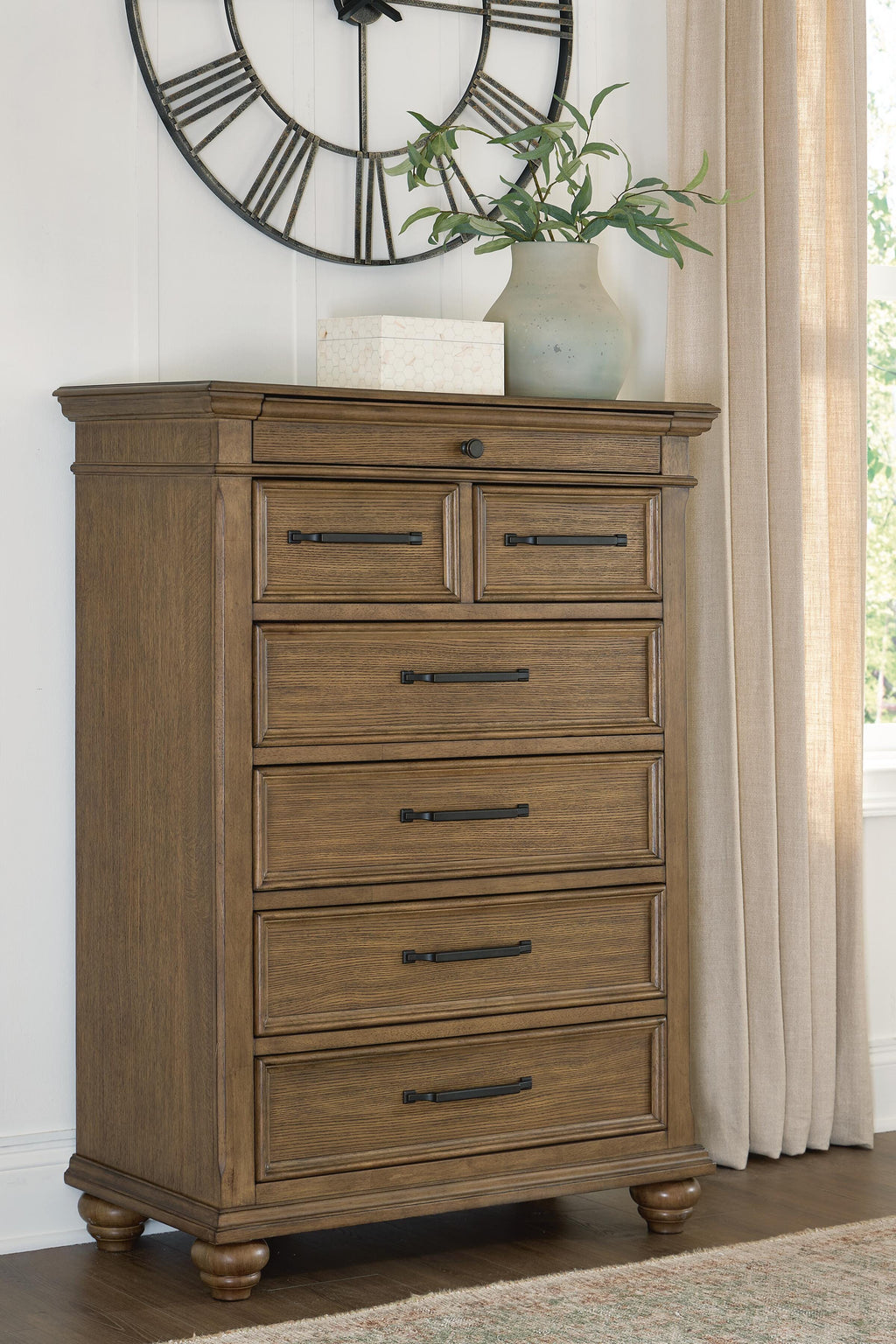 Karallin Chest of Drawers in Medium Brown, alternate view 3