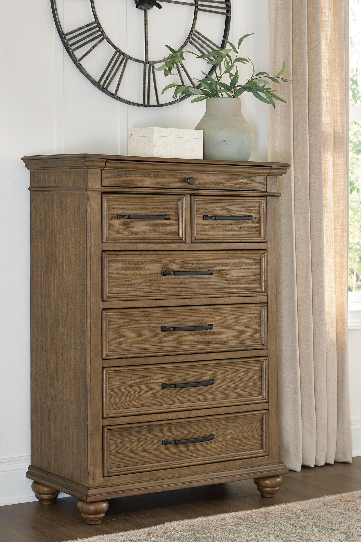Karallin Chest of Drawers in Medium Brown, alternate view 3