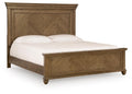 Karallin California King Panel Bed in Medium Brown, angle view