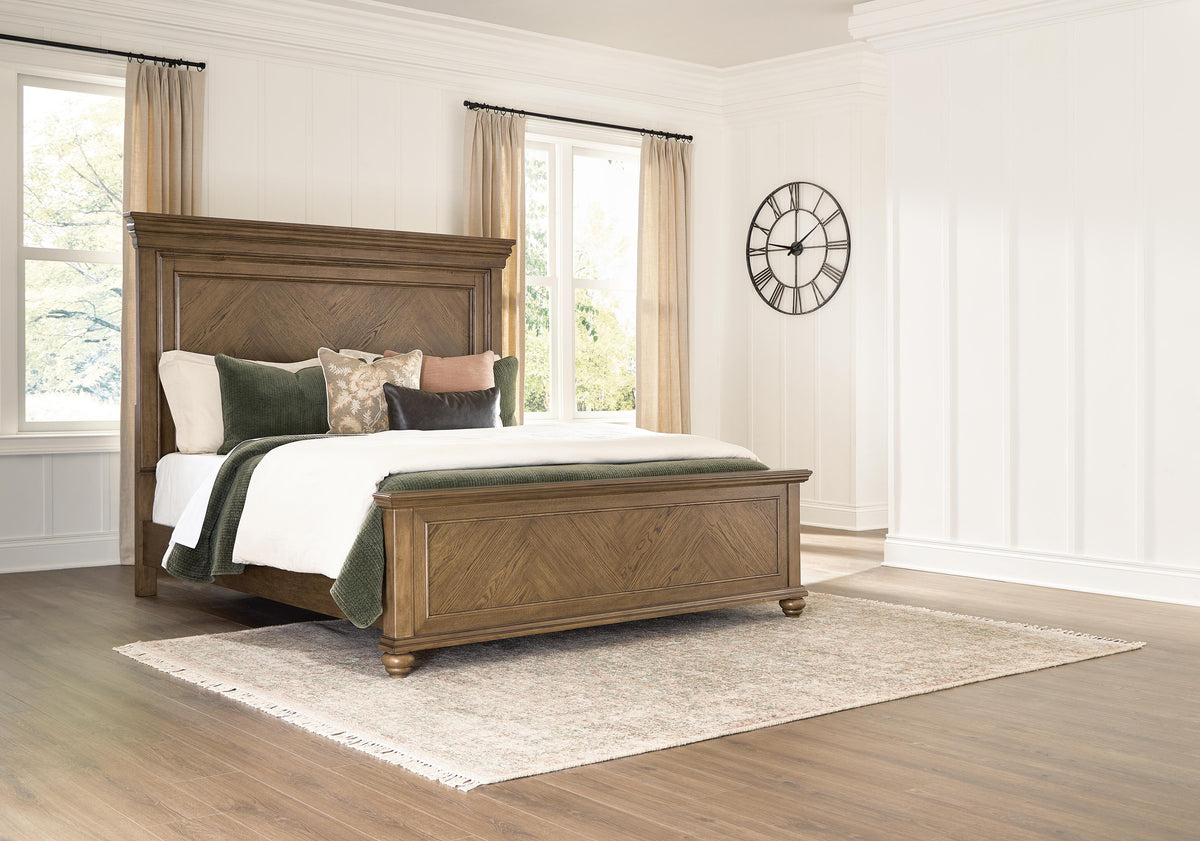 Karallin California King Panel Bed in Medium Brown, alternate view 2