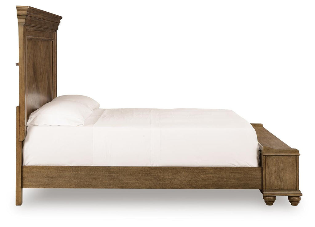 Karallin California King Panel Storage Bed in Medium Brown, side view
