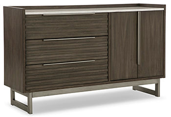 Arkenton Dresser in Grayish Brown/White, closed view