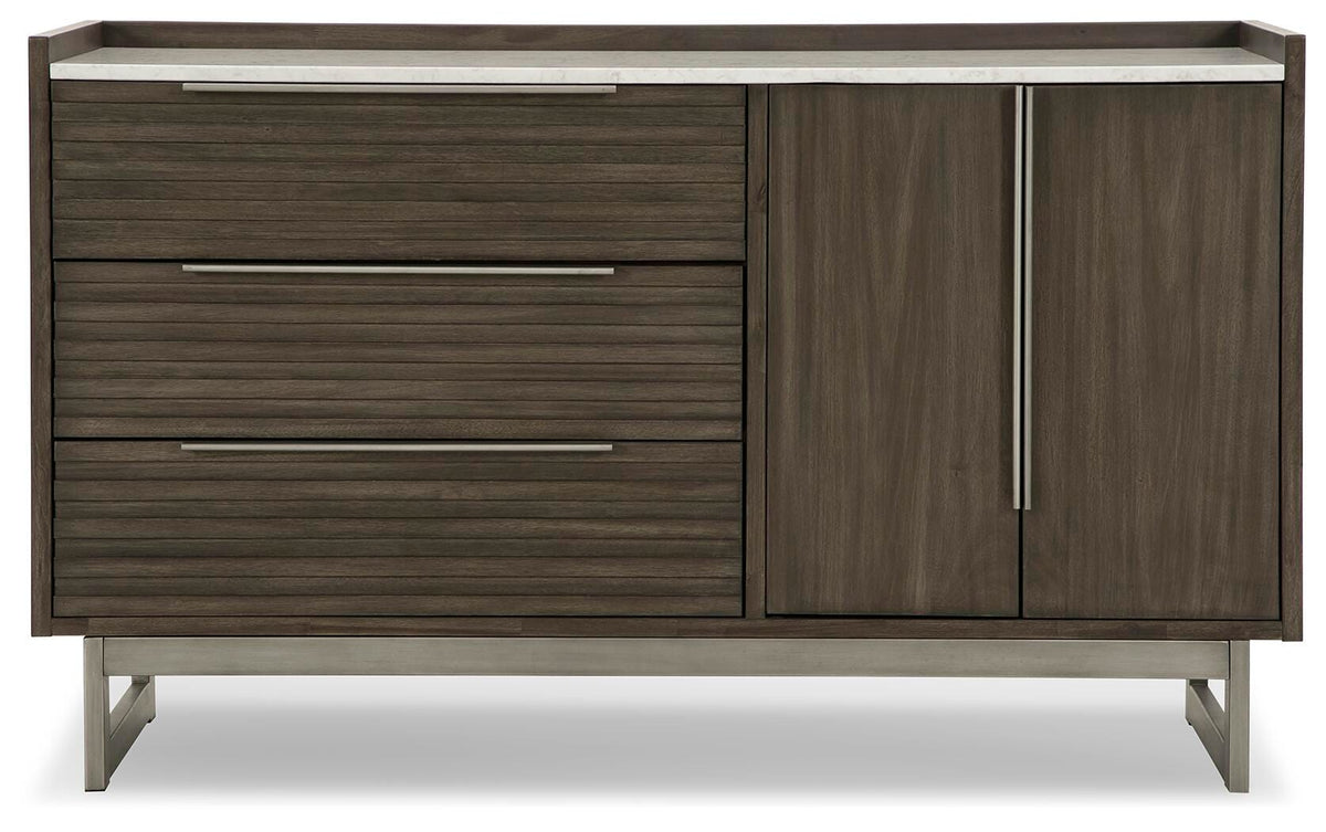 Arkenton Dresser in Grayish Brown/White, front view