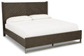 Arkenton King Panel Bed in Grayish Brown, angle view