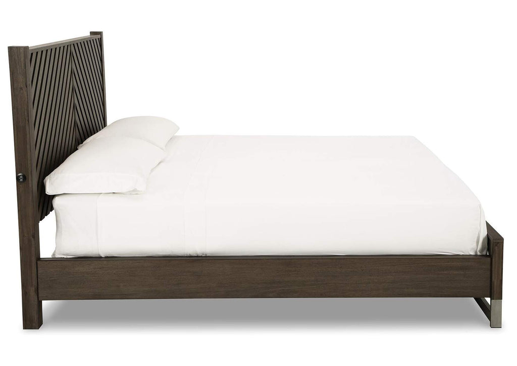 Arkenton King Panel Bed with Mirrored Dresser side view