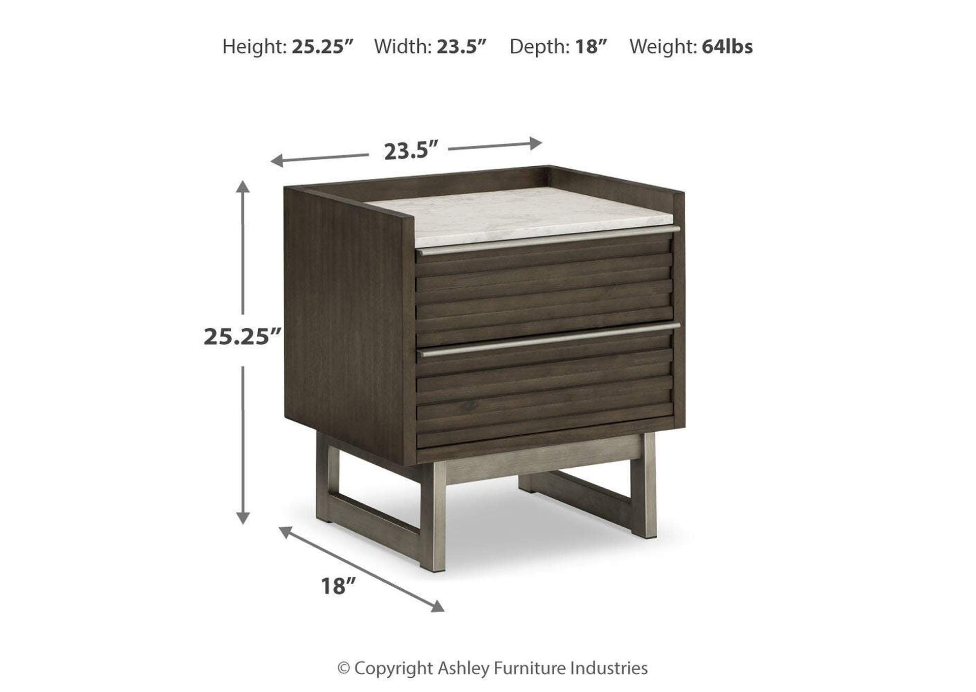 Arkenton King Panel Bed with Mirrored Dresser and 2 Nightstands dimensions