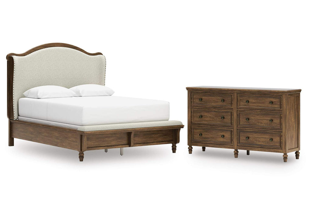 Sturlayne Queen Upholstered Panel Bed and Dresser