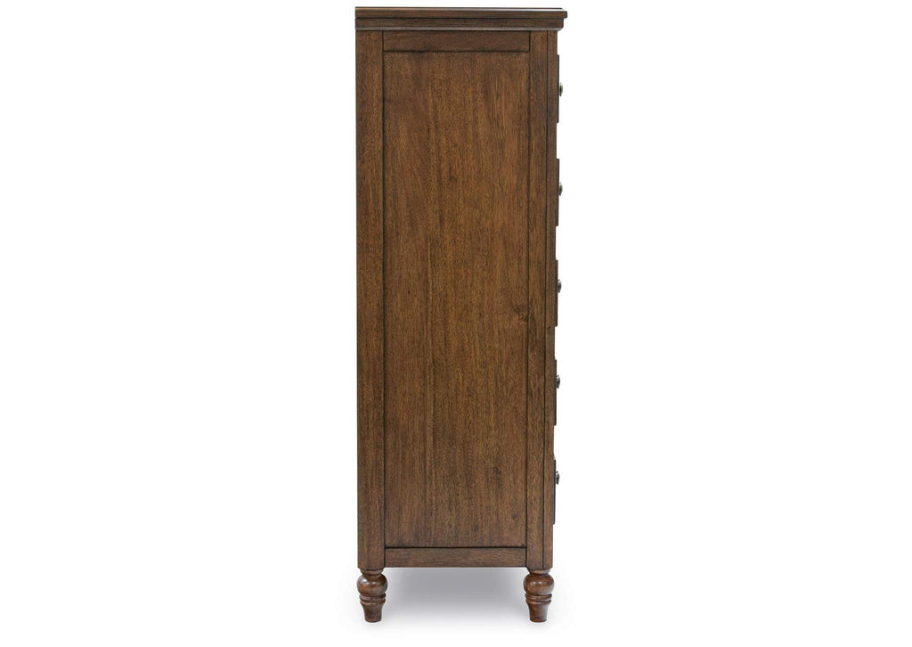 Sturlayne Queen Upholstered Panel Bed, Dresser, Mirror and Chest side view