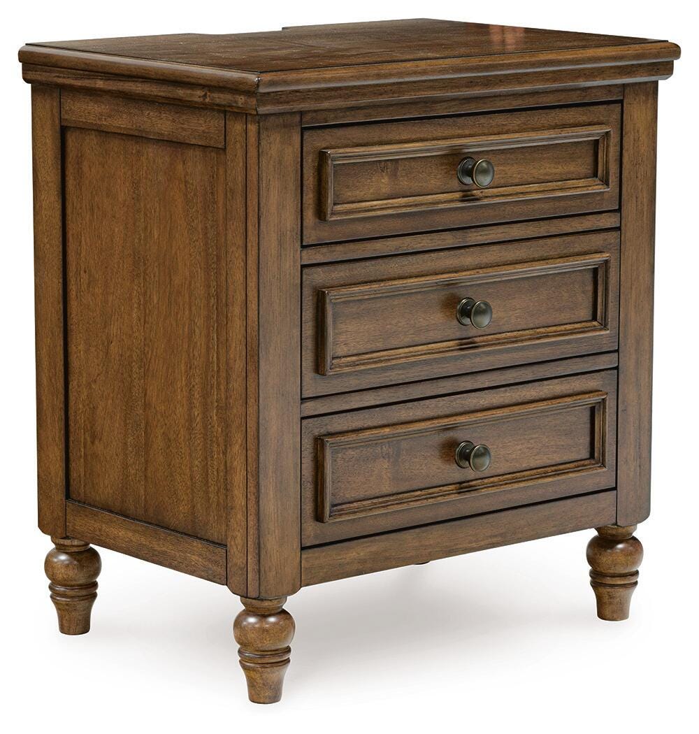 Sturlayne Nightstand in Brown, closed view