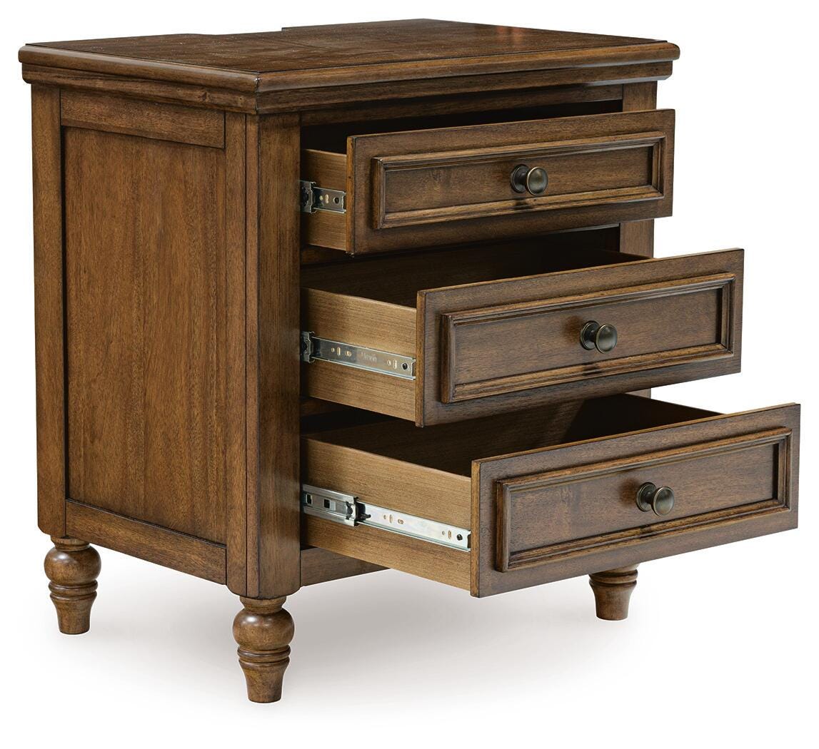 Sturlayne Nightstand in Brown, open view