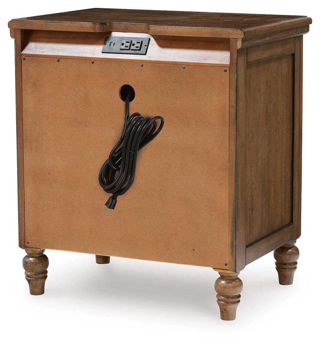 Sturlayne Nightstand in Brown, back view
