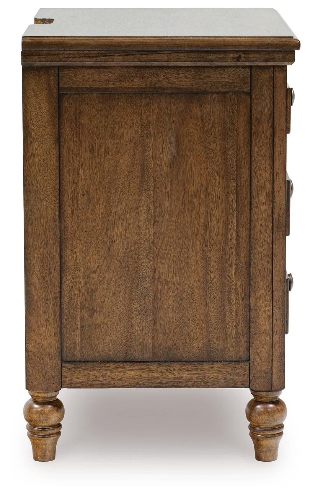 Sturlayne Nightstand in Brown, side view